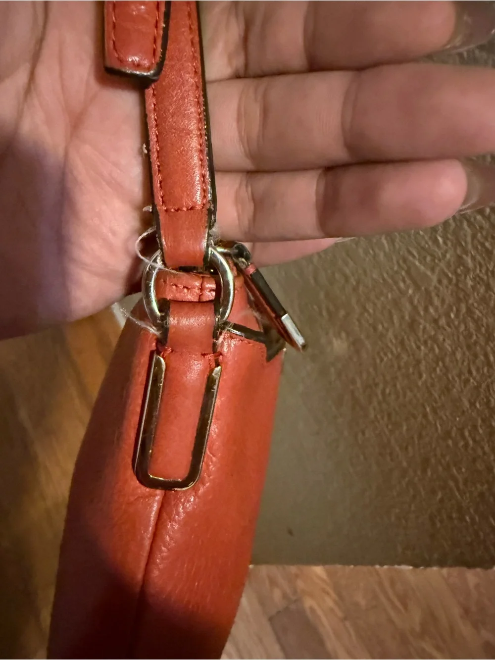 Coach Rust Leather Crossbody Bag with Adjustable Strap